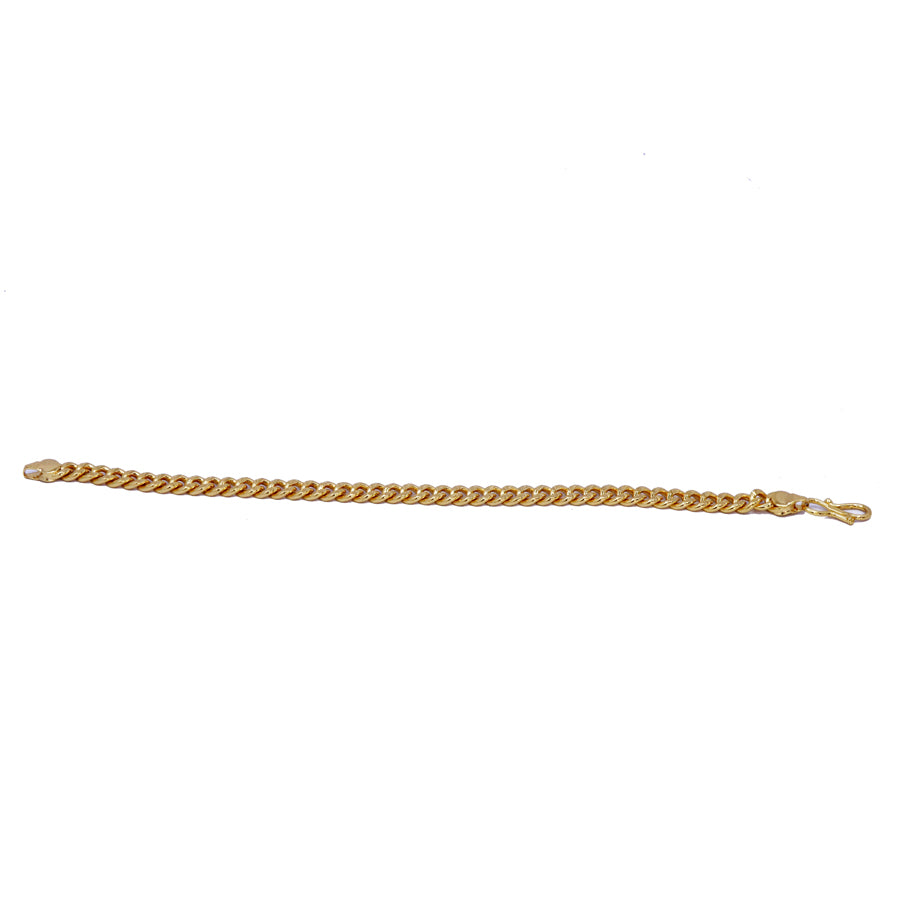Gold color Curb Chain Bracelet with S-Hook Clasp