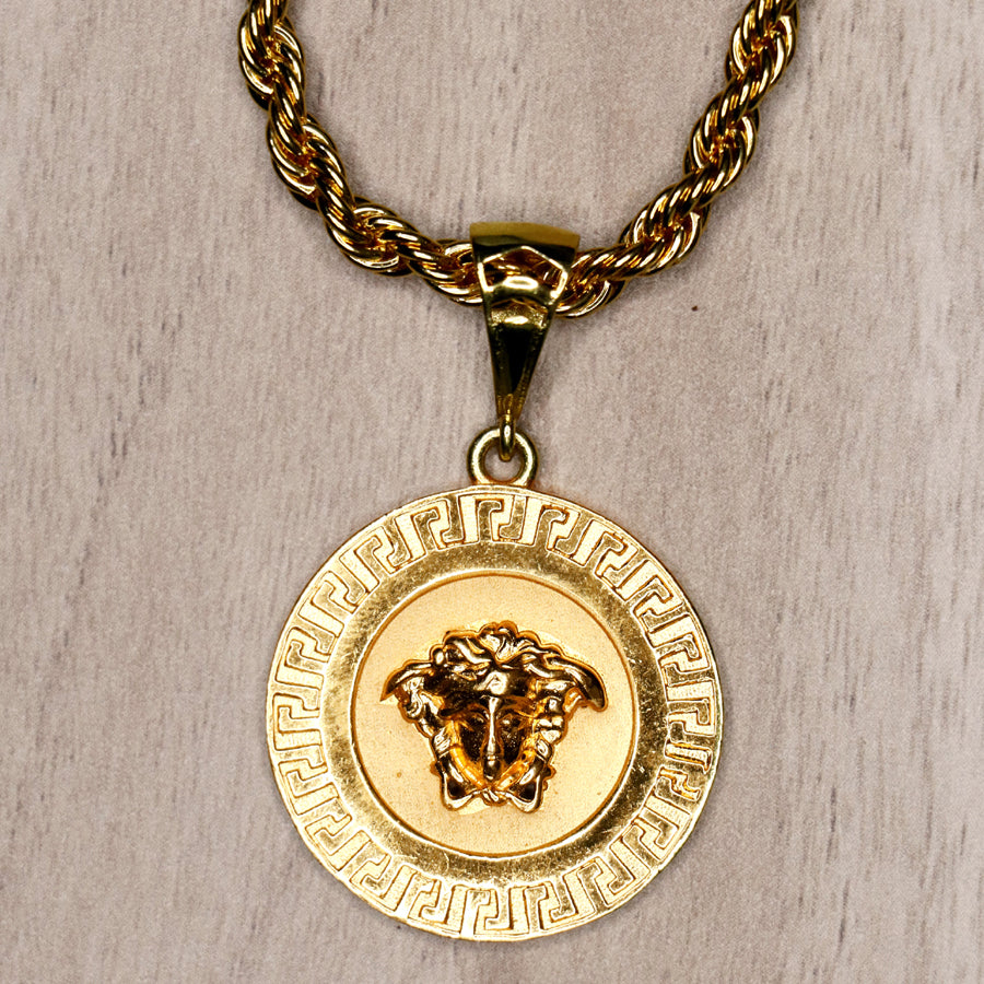 Men's Locket featuring Medusa Head Pendant with Chain
