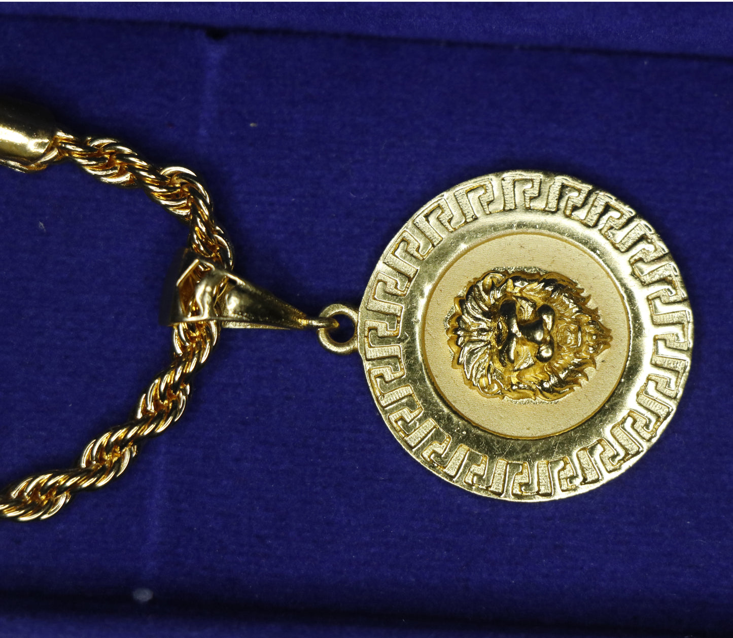 Men's Pendant featuring Lion Head Medallion with Chain