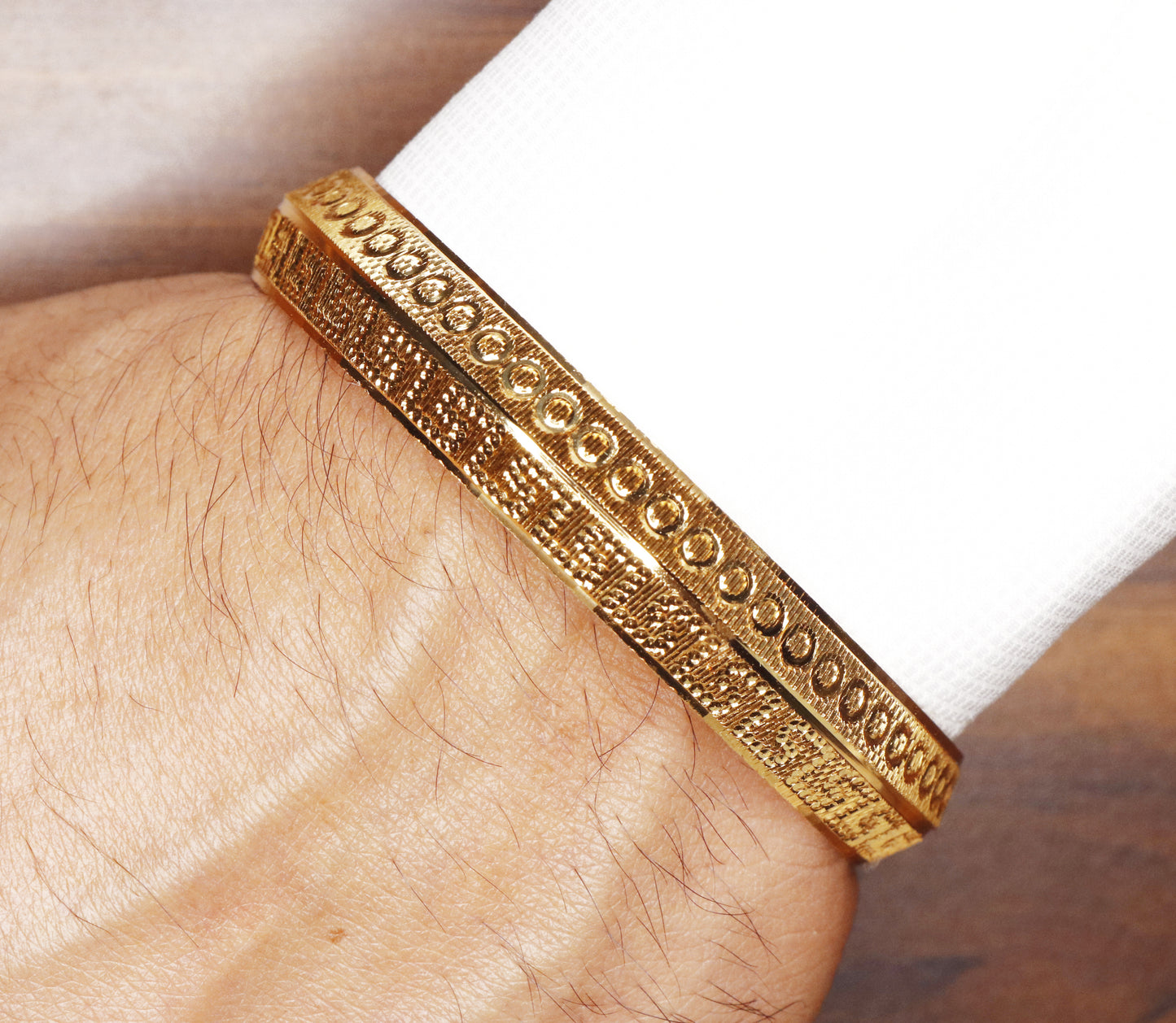 Gold Color Greek Meander Pattern Kada
