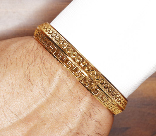 Gold Color Greek Meander Pattern Kada