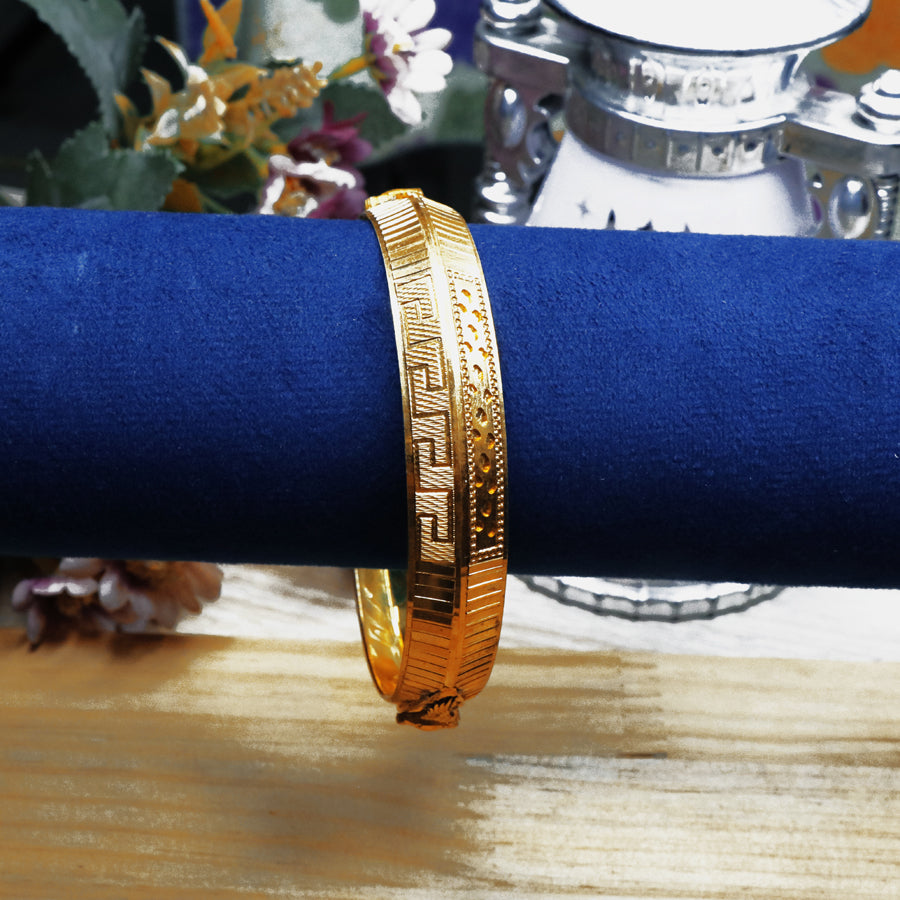 Gold Color Greek key Pattern Kada