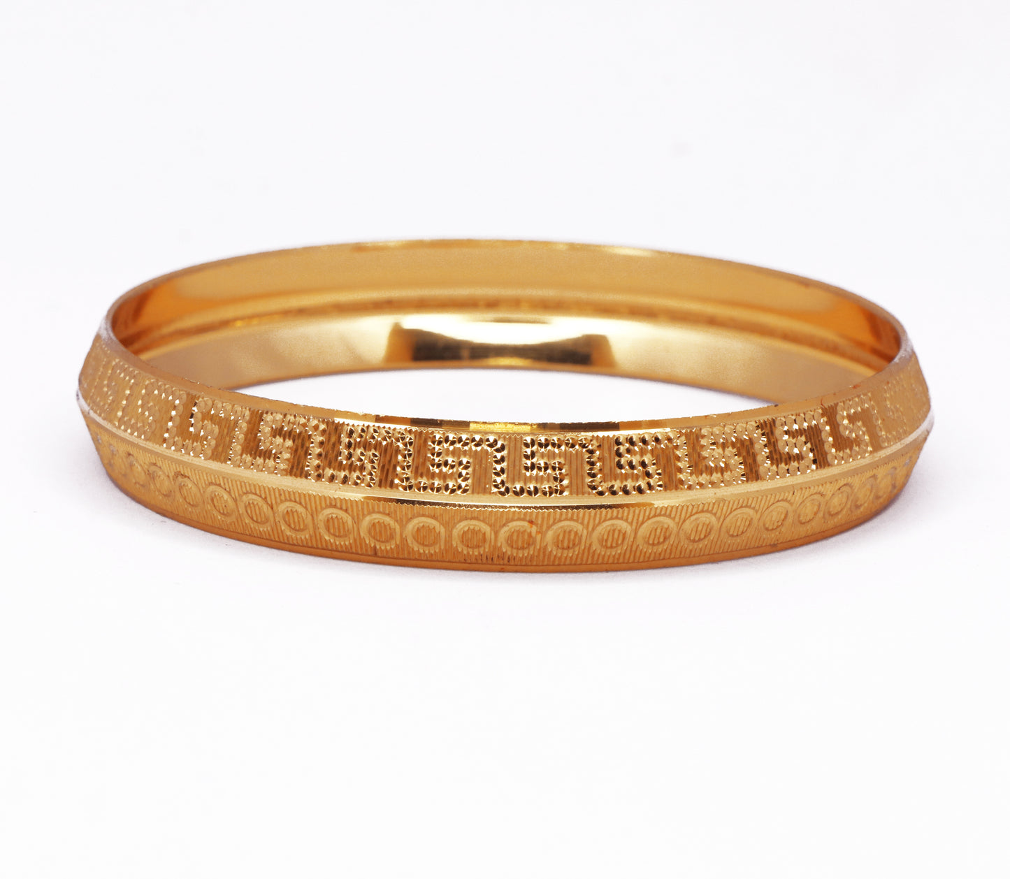 Gold Color Greek Meander Pattern Kada