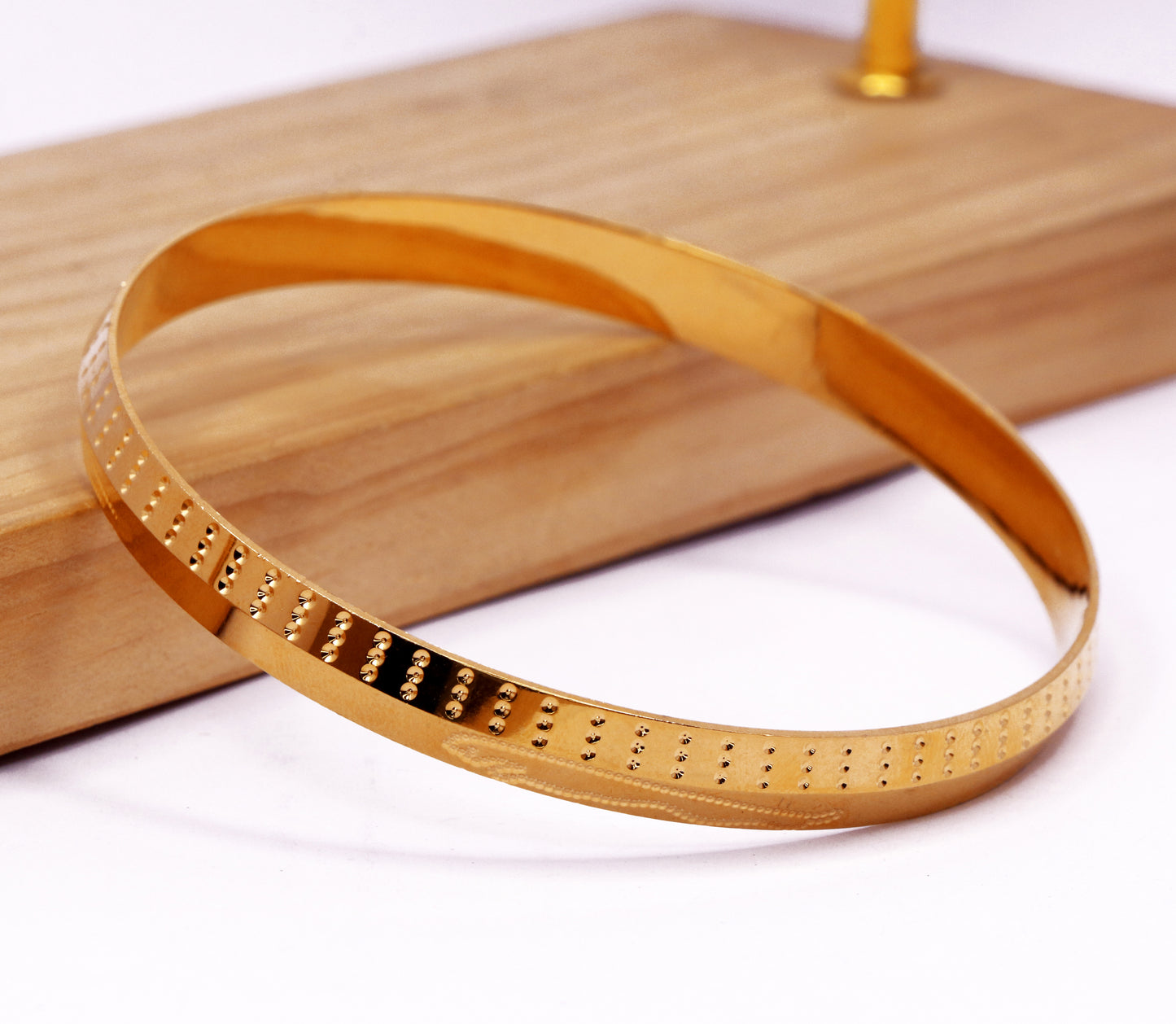 Gold Color Dotted Pattern Kada