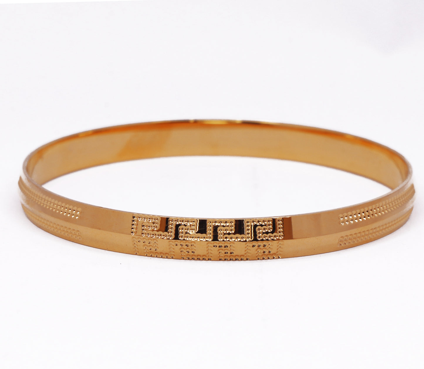 Gold Color Half Greek Key Pattern Kada