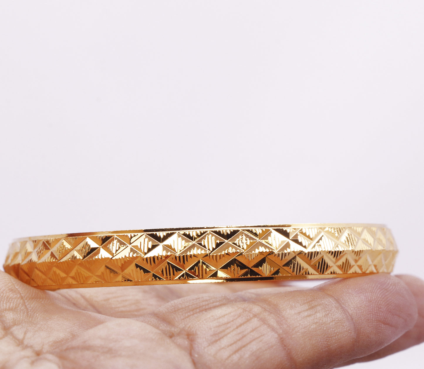 Gold Color X-Pattern Kada