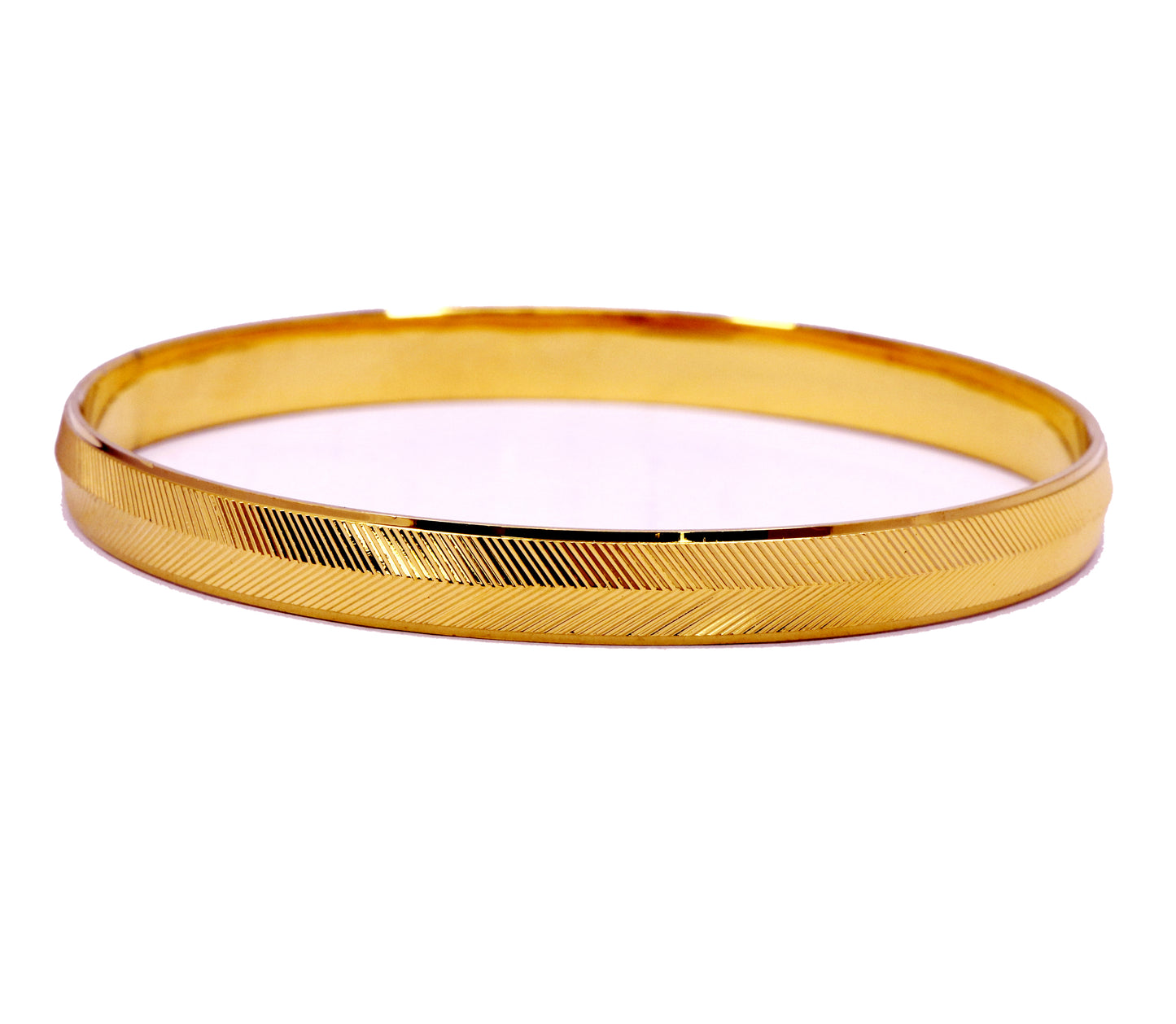 Gold Color Herringbone Pattern Kada