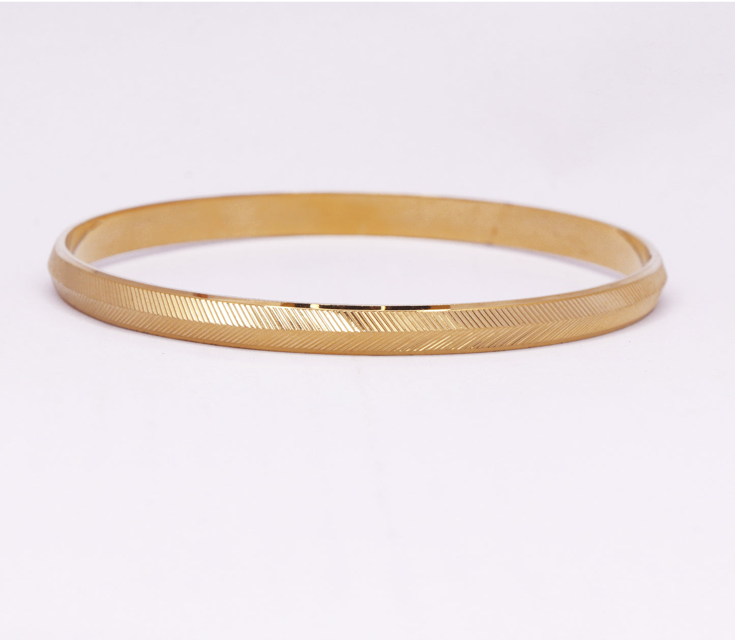Gold Color Half Parallel Line Pattern Kada