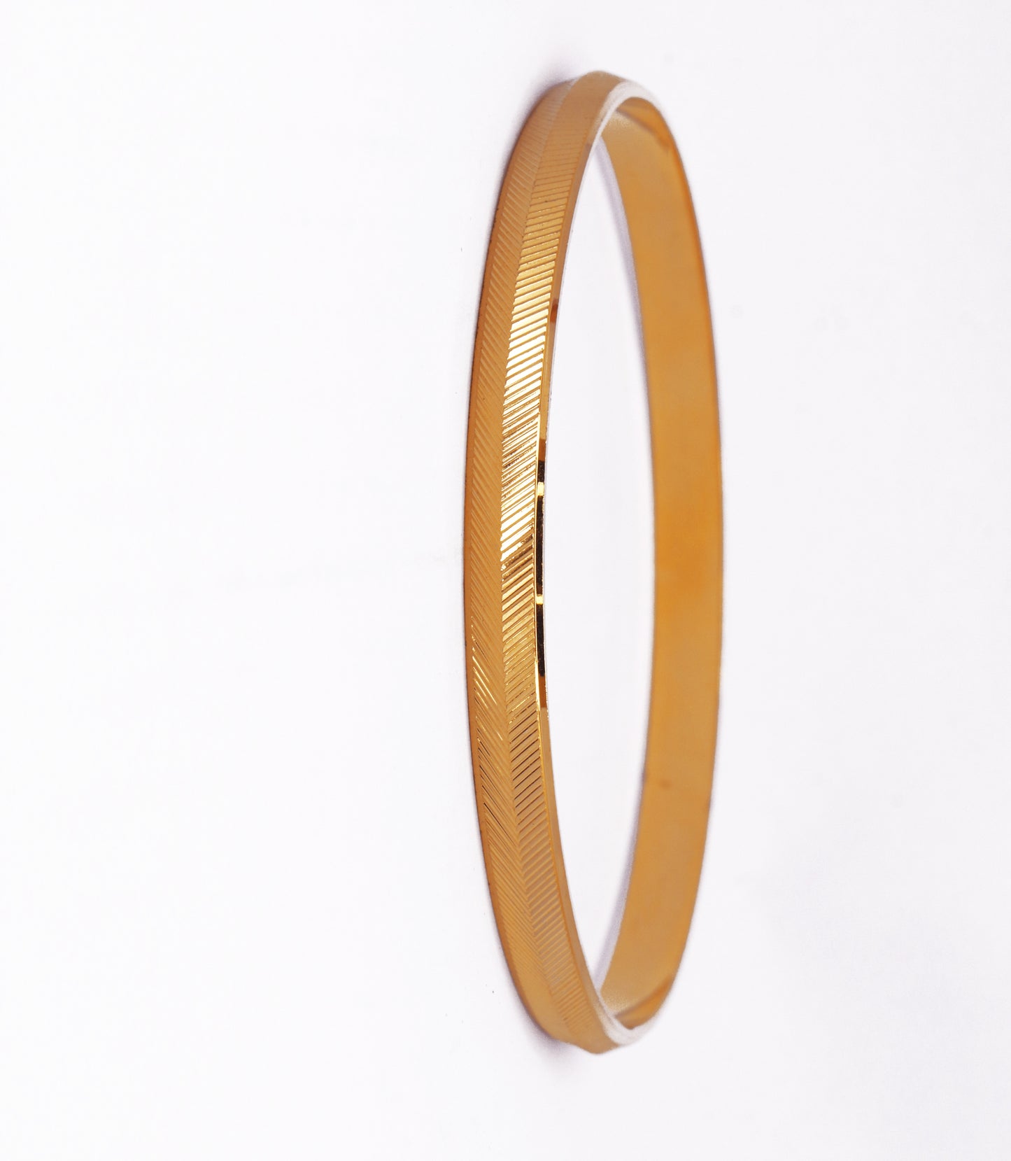Gold Color Half Parallel Line Pattern Kada