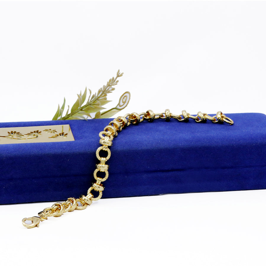 Gold color Curb Chain Bracelet with S-Hook Clasp