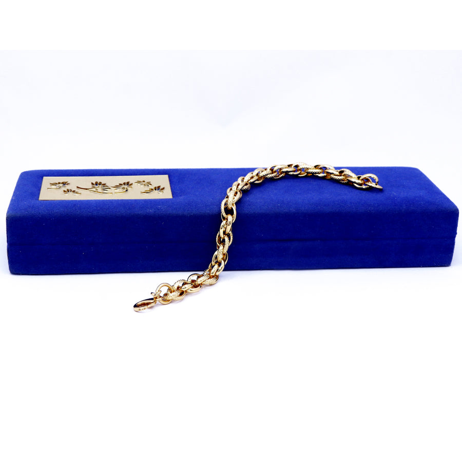 Gold color Men's Sandblasted Bracelet
