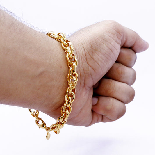 Gold color Men's Sandblasted Bracelet