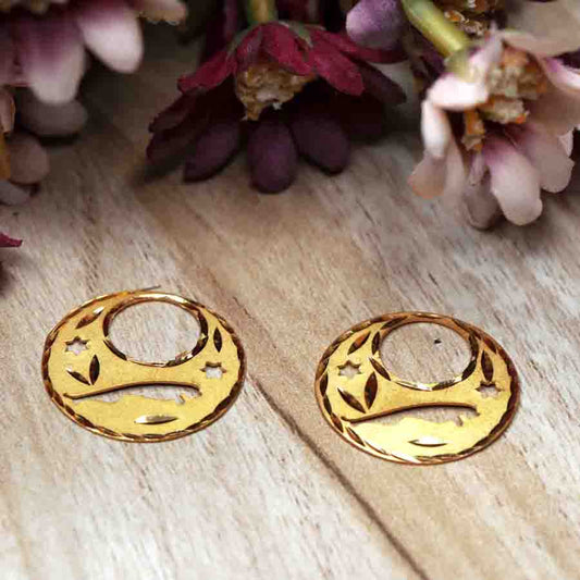 Gold Color Stars Earring