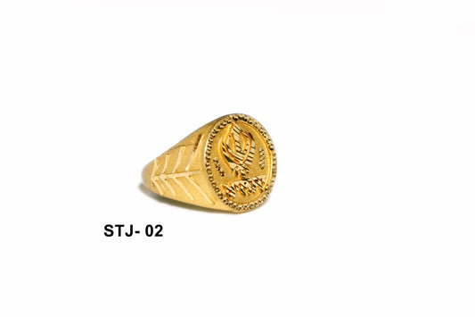 Gold-Plated Sikh Symbol Ring