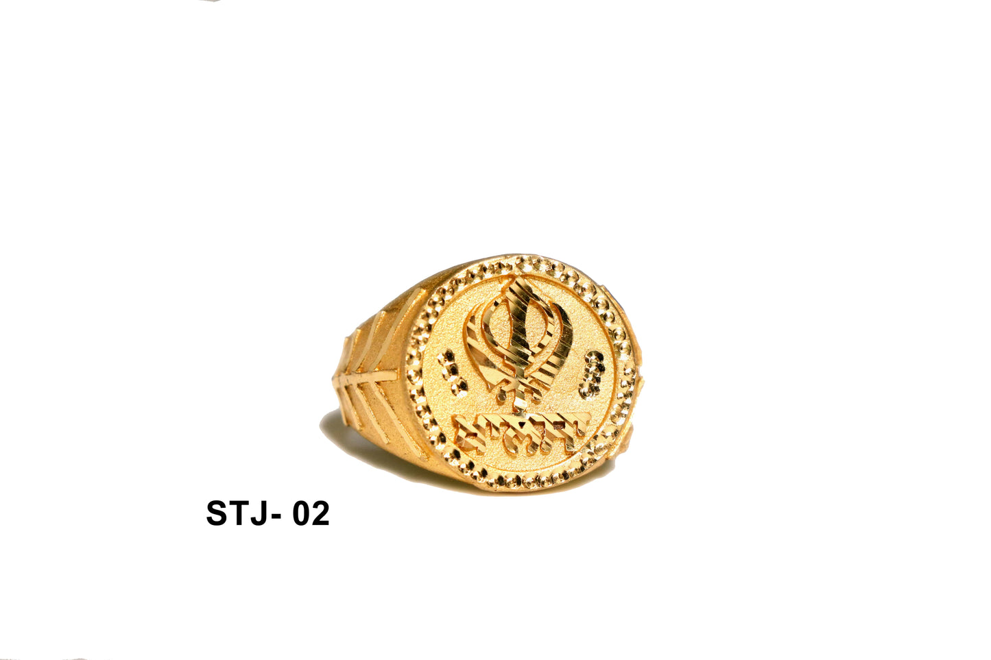 Gold-Plated Sikh Symbol Ring