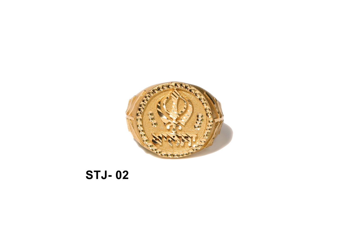 Gold-Plated Sikh Symbol Ring