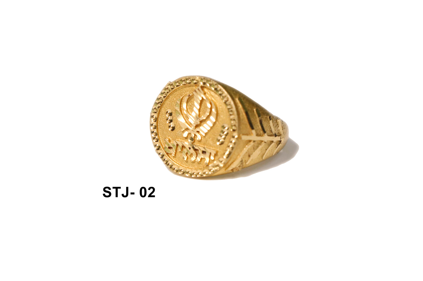 Gold-Plated Sikh Symbol Ring