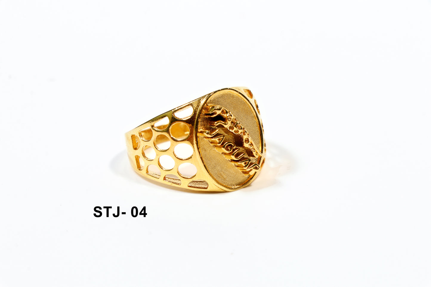 Men's Jaguar Emblem Gold Plated Ring