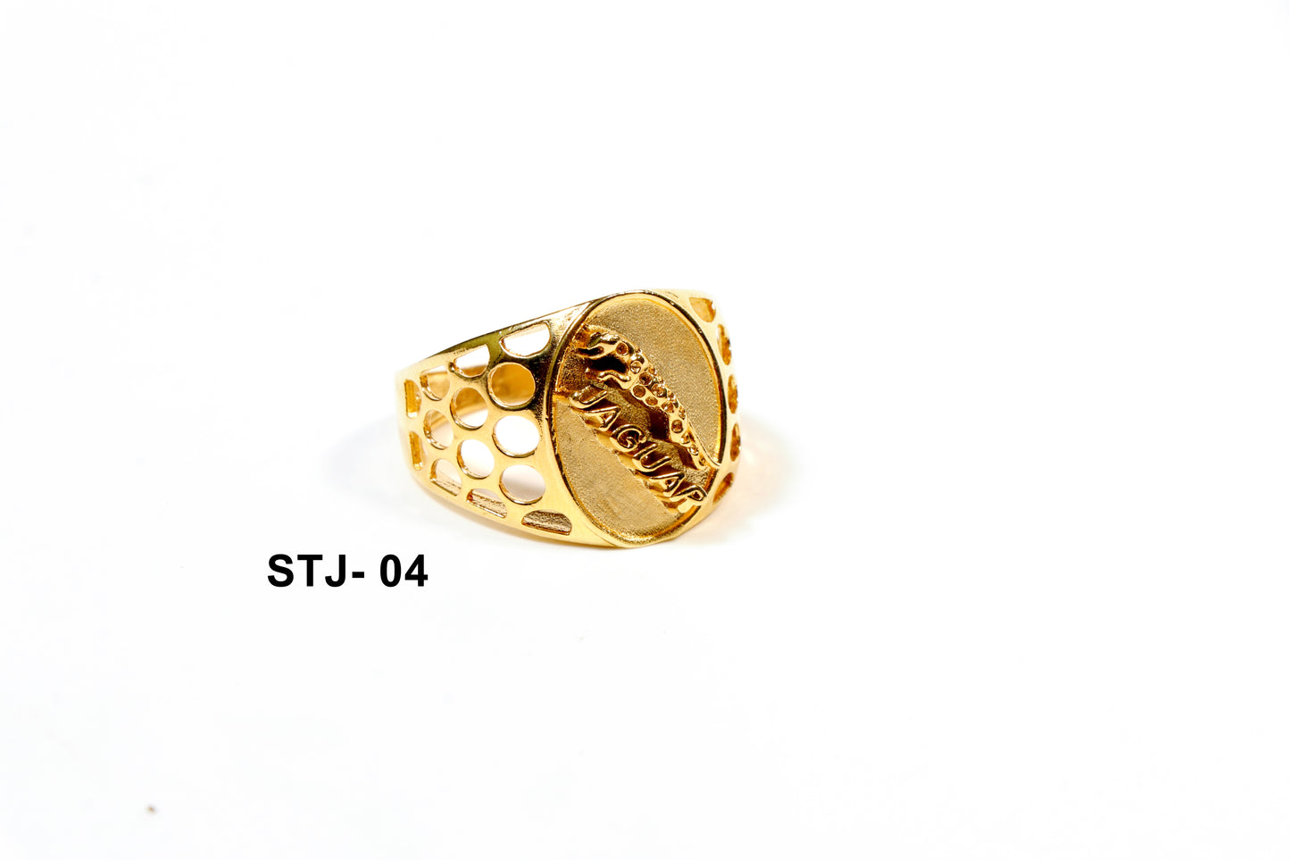 Men's Jaguar Emblem Gold Plated Ring