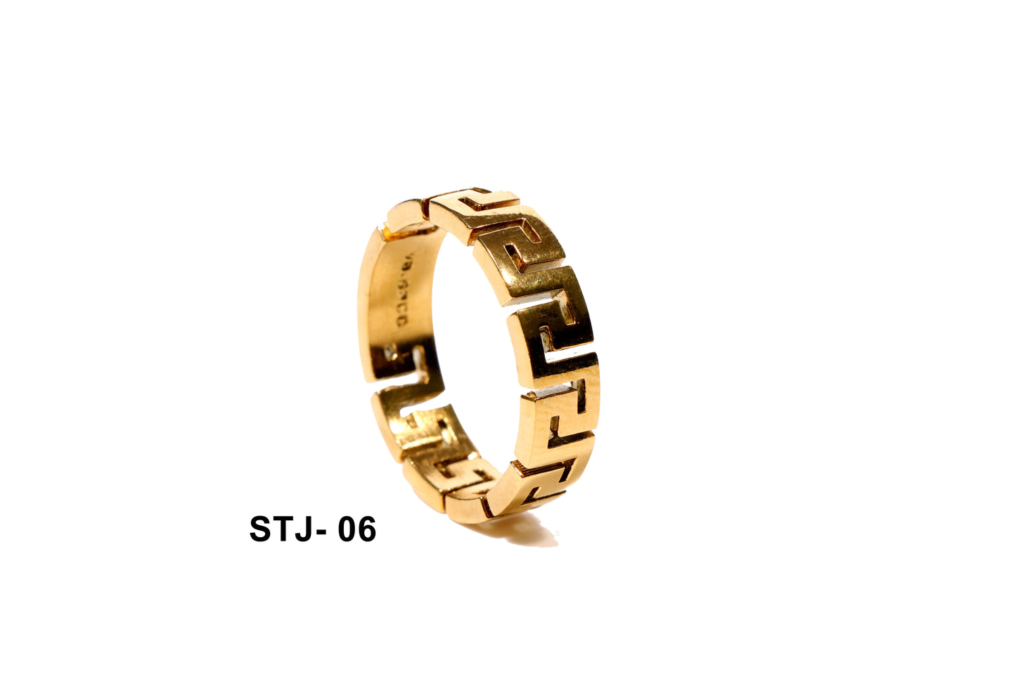 Gold-Plated Greek Key Pattern Ring