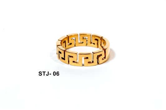 Gold-Plated Greek Key Pattern Ring