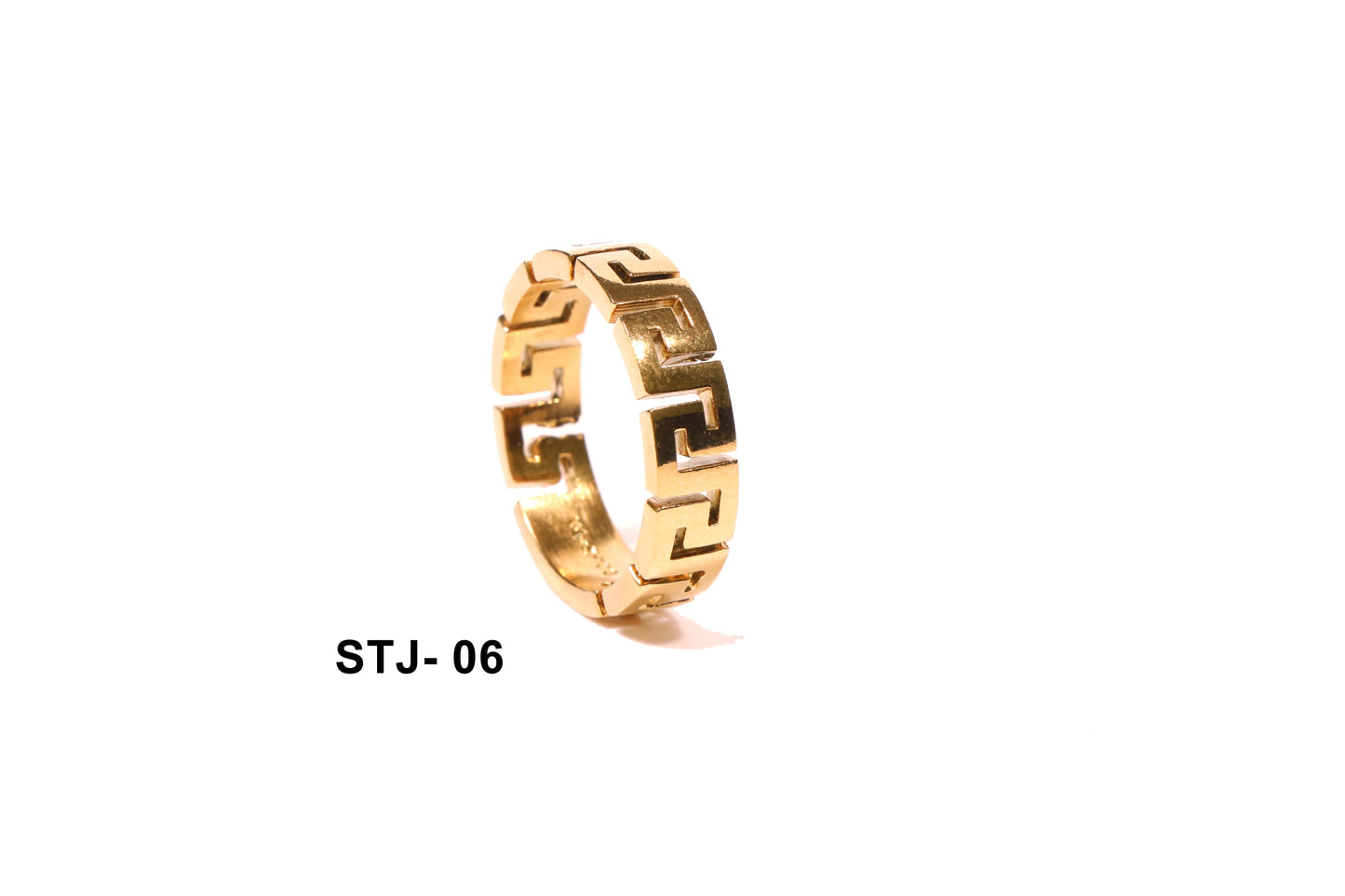 Gold-Plated Greek Key Pattern Ring