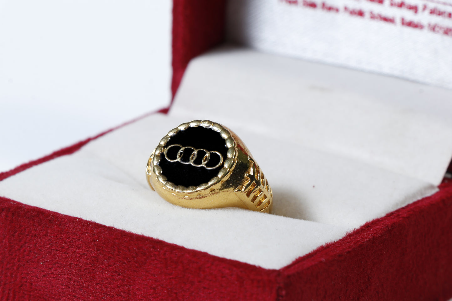 Men's Audi Emblem Gold Plated Ring