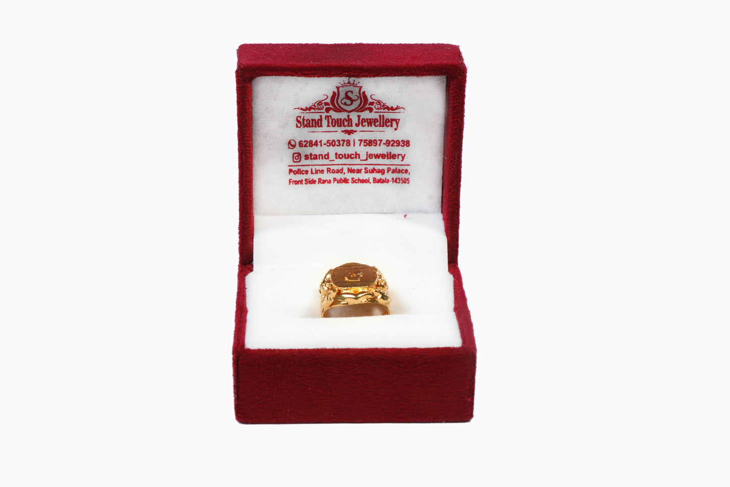 Gold Plated Ring for Men with Rectangular Design