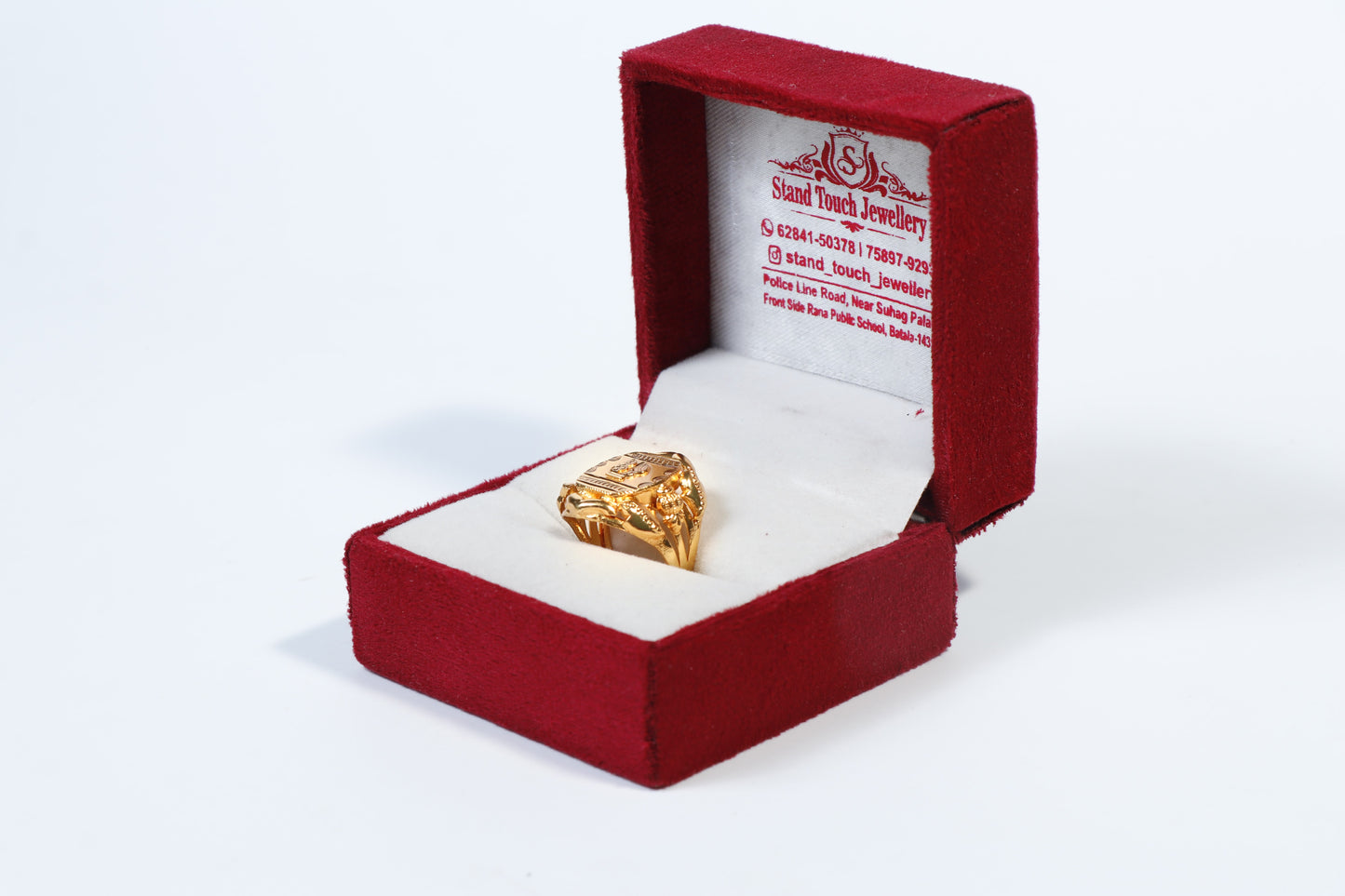 Gold Plated Ring for Men with Rectangular Design