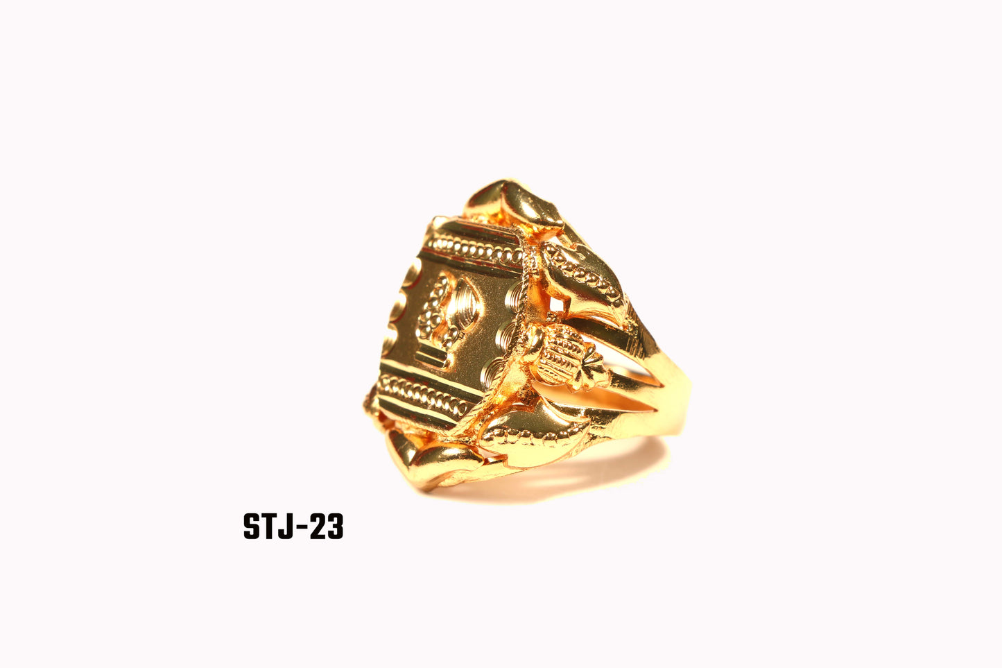 Gold Plated Ring for Men with Rectangular Design