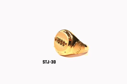 Gold-Plated Ring with Four-Ring Emblem