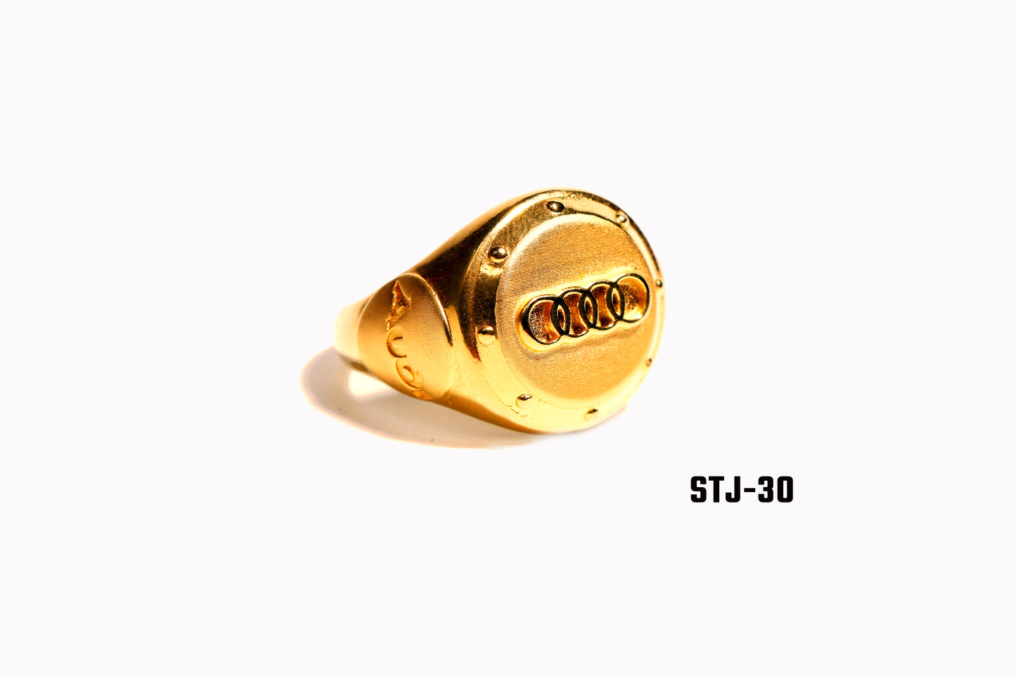 Gold-Plated Ring with Four-Ring Emblem