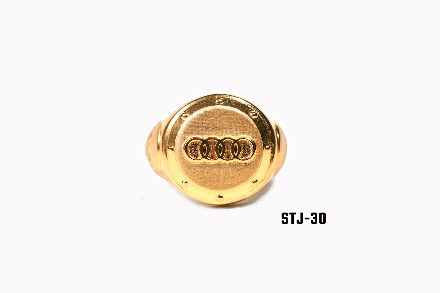 Gold-Plated Ring with Four-Ring Emblem