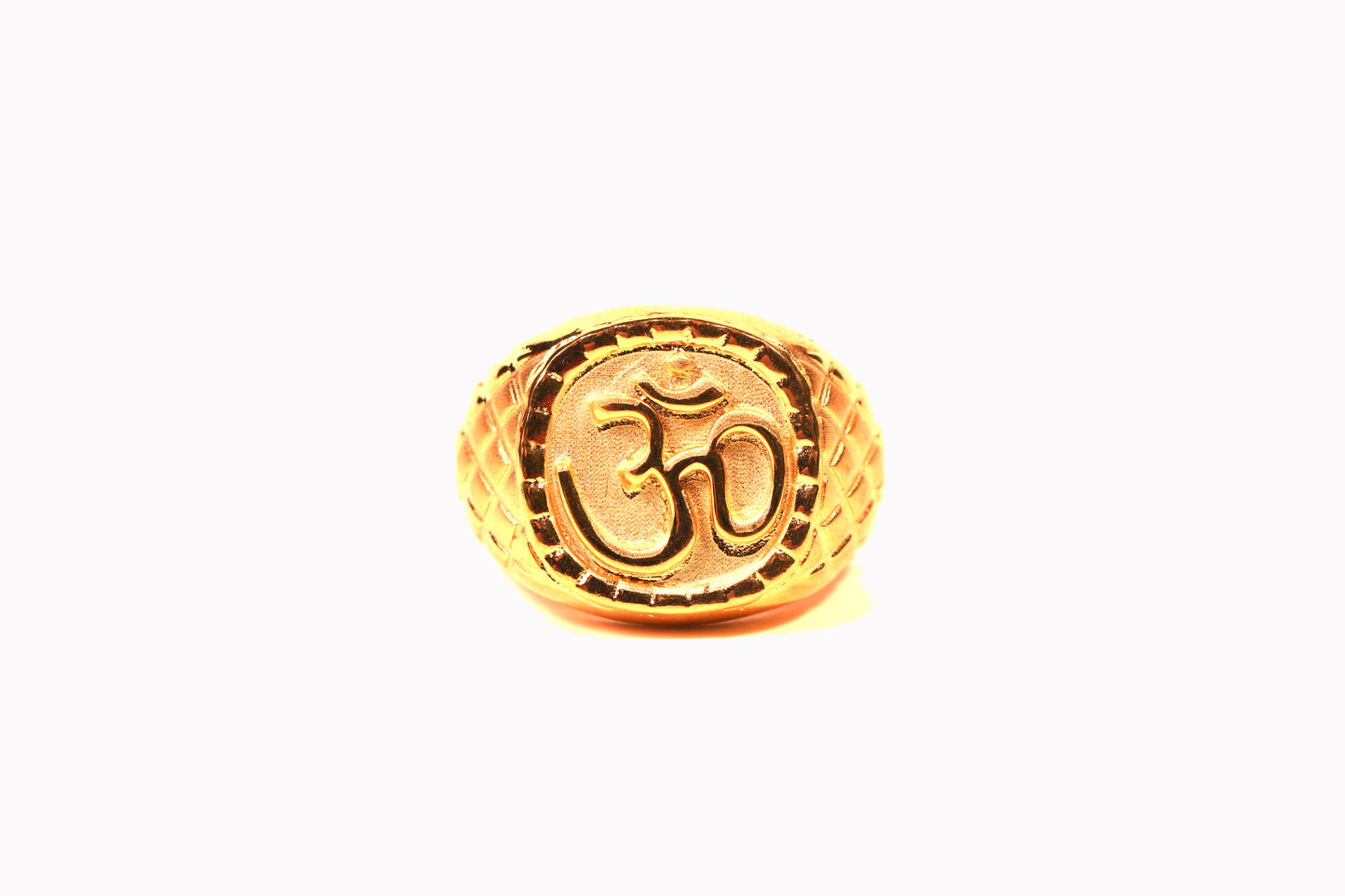 Gold-Toned Ring with Om Symbol Engraving