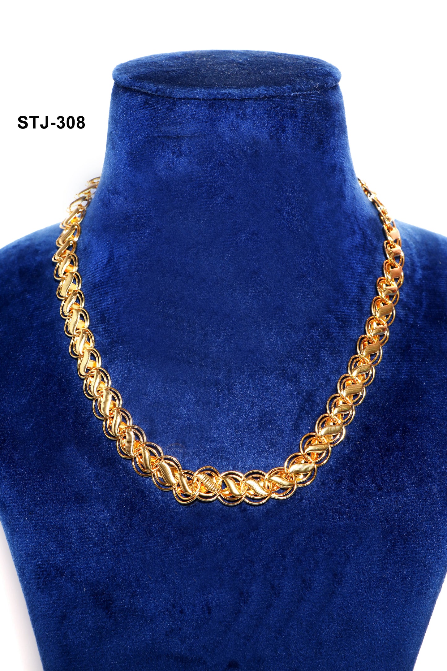 Gold-Toned Double-Loop Chain for Men - Intricate Men's Accessory with Secure Clasp