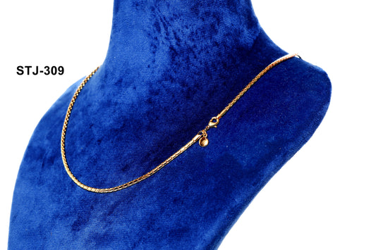 Gold-Tone Minimalist Chain for Men - Sleek Link Design with Lobster Clasp