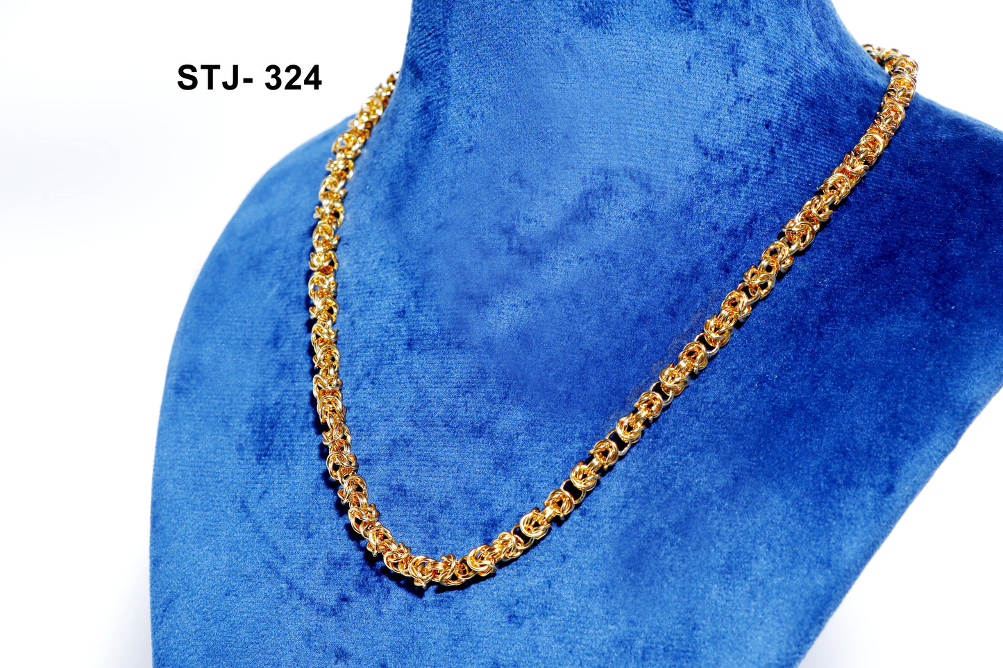 Men's Gold-Tone Chain Necklace - Intricate Interwoven Design - Men's Accessories