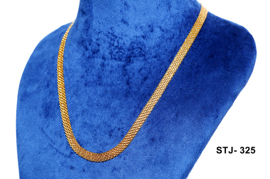 Men's Flat Gold-Tone Chain Necklace - Men's Accessories