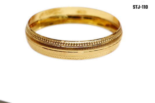 Gold-Plated Kada with Textured Design