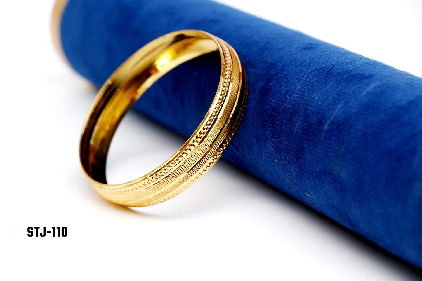 Gold-Plated Kada with Textured Design