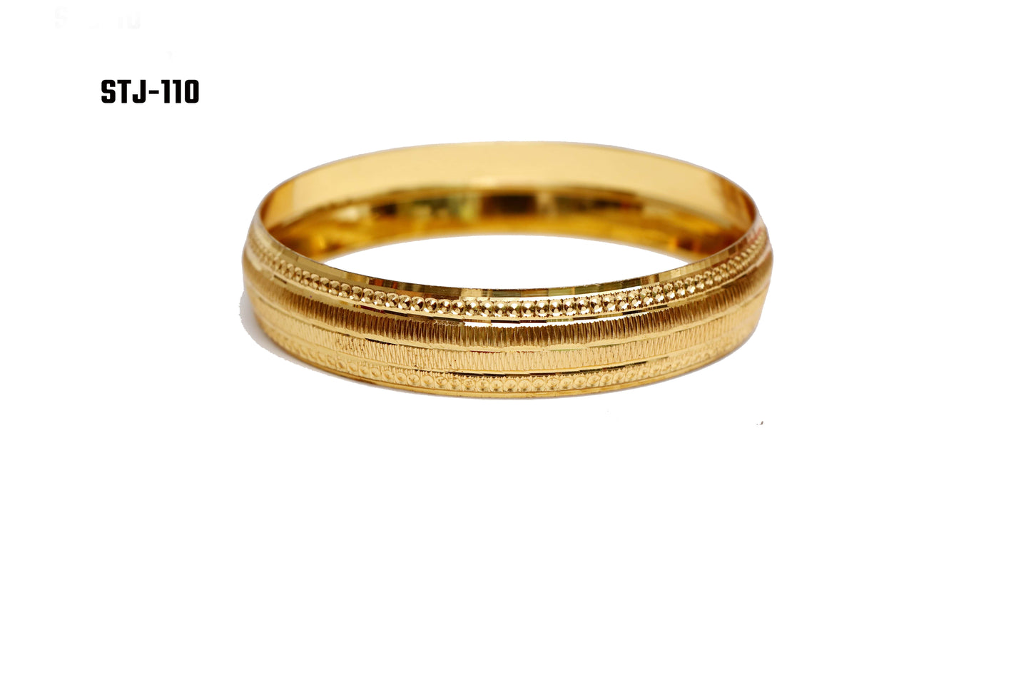 Gold-Plated Kada with Textured Design