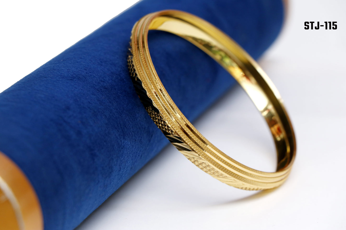 Gold Bangle with Engraved Pattern