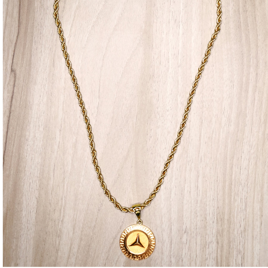 Men's Locket featuring Mercedes Pendant with Chain