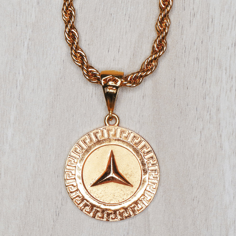 Men's Locket featuring Mercedes Pendant with Chain