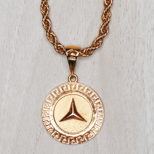 Men's Locket featuring Mercedes Pendant with Chain