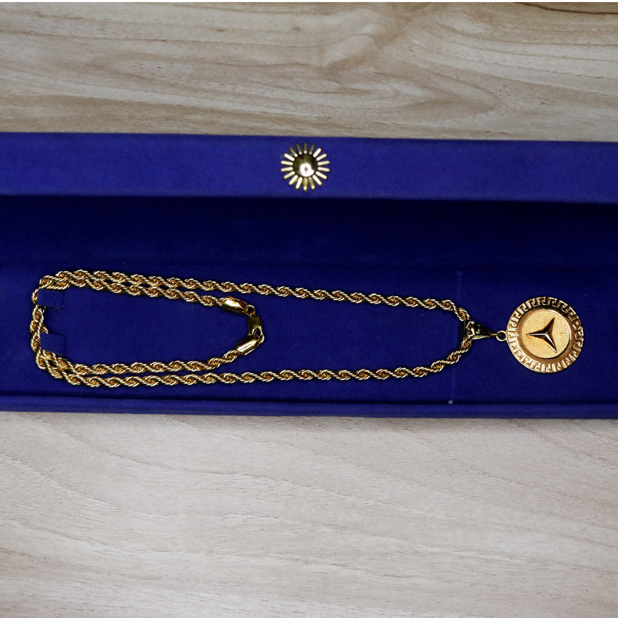 Men's Locket featuring Mercedes Pendant with Chain