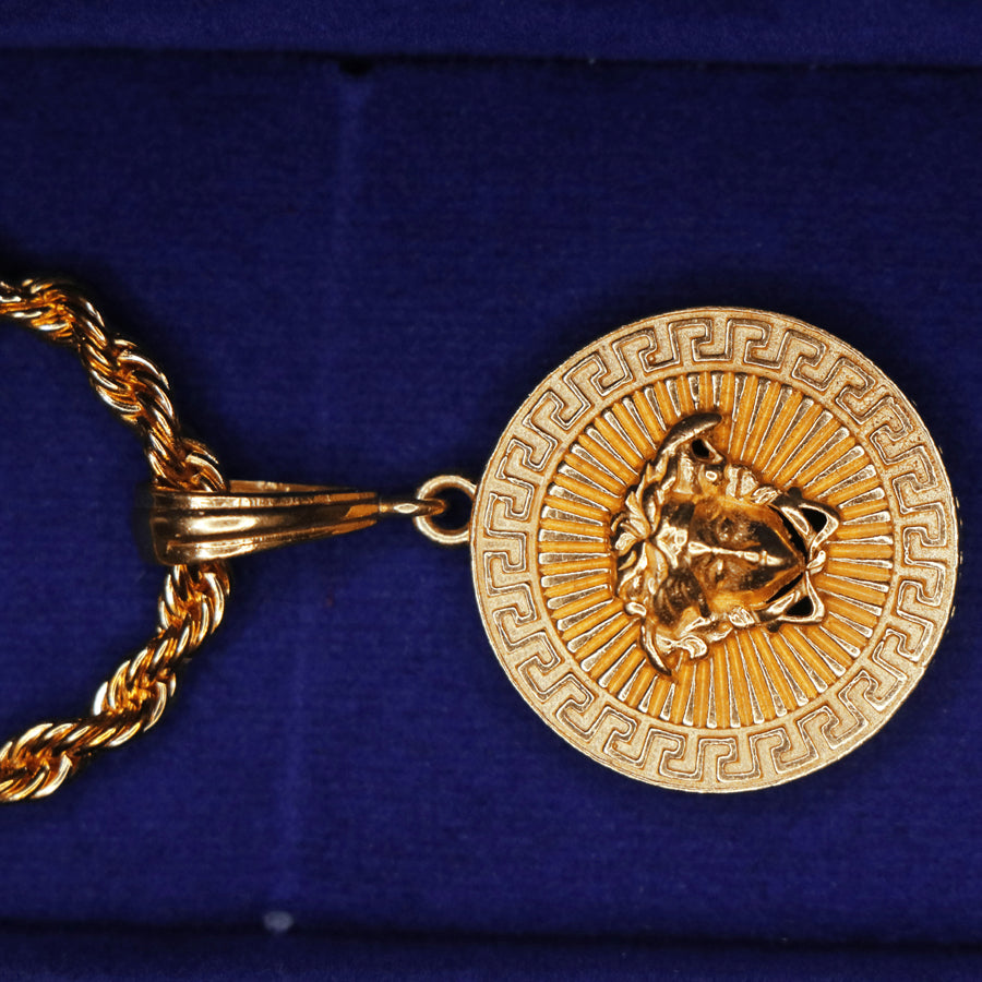 Animal Head Medallion Locket with Chain