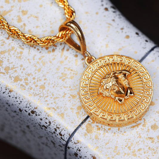 Animal Head Medallion Locket with Chain