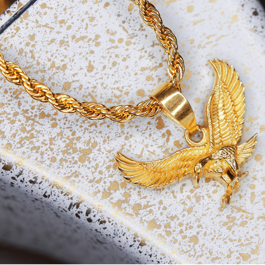 Eagle Pendant Locket with Chain