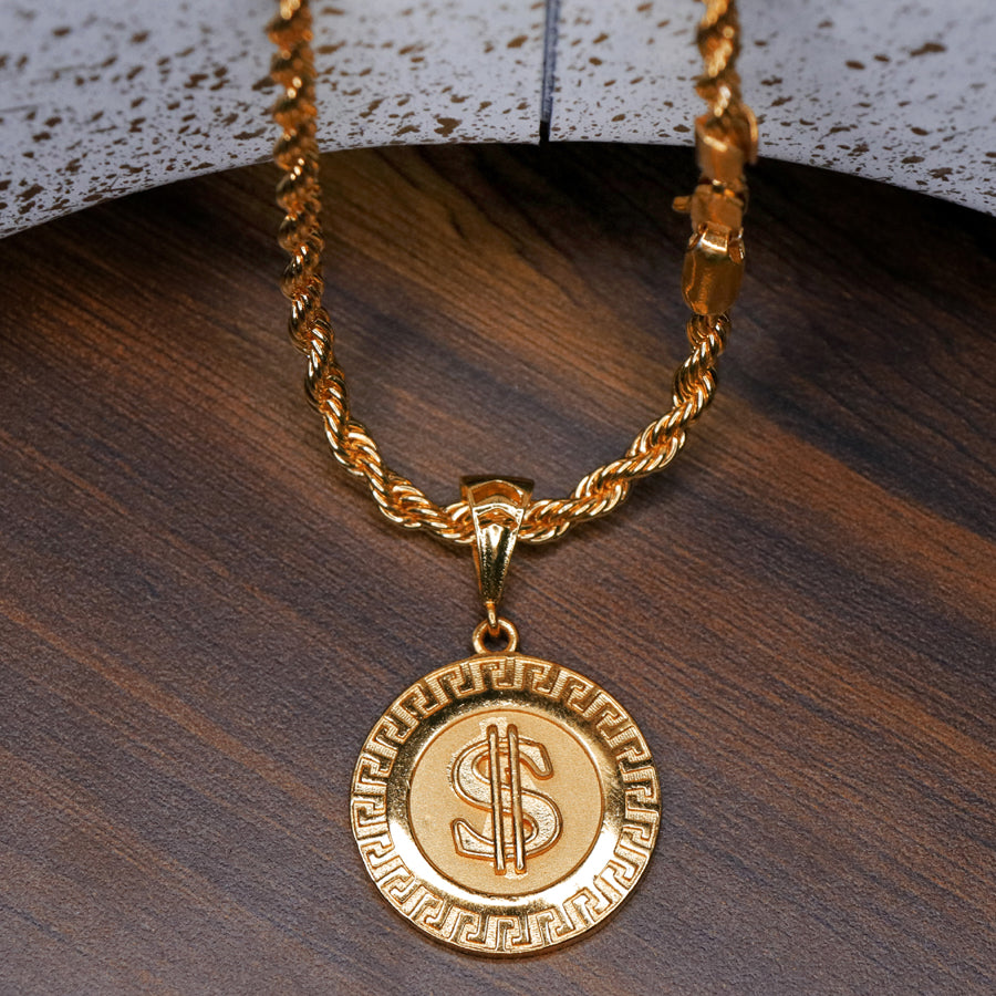 Dollar Medallion Locket with Chain
